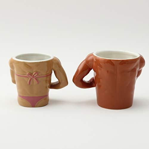 SANART Funny Tableware "Mukimuki Couple Wild" Muscle Pair Mug 210cc/300cc SAN2174