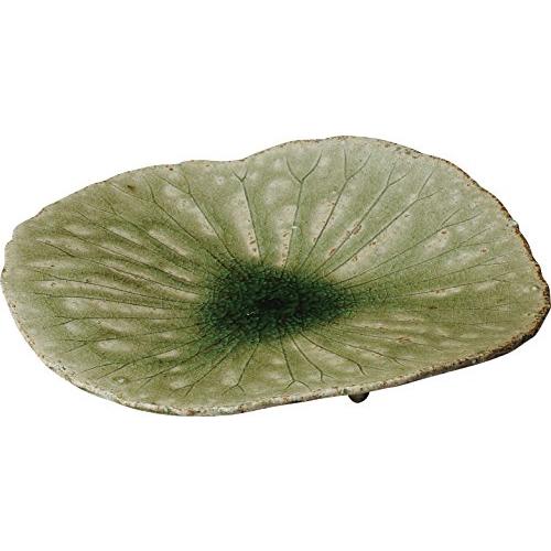 Shigaraki Ware Hechimon Stem Plate Lotus Leaf 3-1587