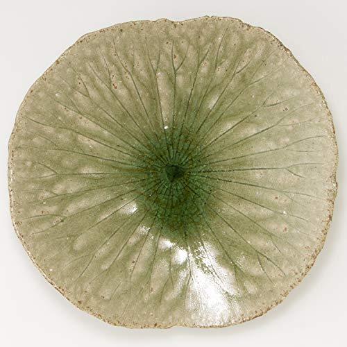 Shigaraki Ware Hechimon Stem Plate Lotus Leaf 3-1587