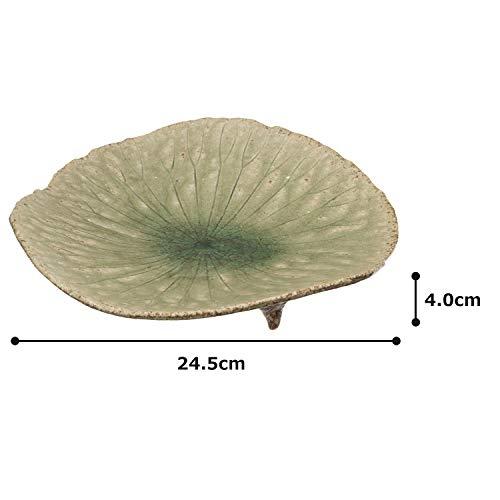 Shigaraki Ware Hechimon Stem Plate Lotus Leaf 3-1587