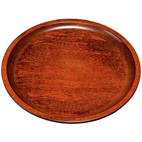 Nakanishi Kogei Kishu Coloring, Hollowed-Out Round Tray, Plate Type, Brown Dyed, 24Cm, 22-10-5A