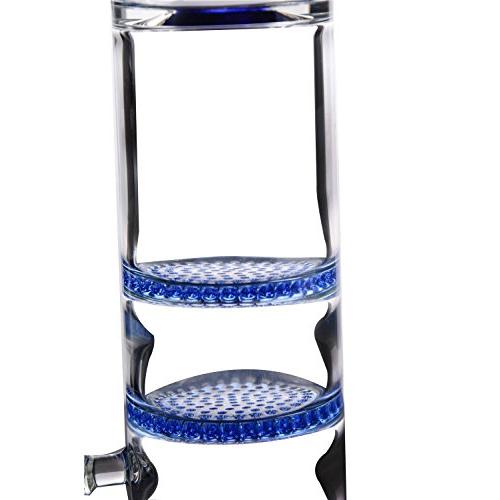 Aoheuo 15.3 Inch Glass Bong 18Mm Joint Recycler Glass Bong Bong (Blue)