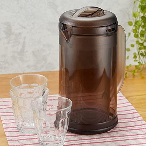 Fuyuji Honma Kogyo Non-Wet Pitcher 1.7L Smoke Brown Made In Japan Water Pitcher Double Structure Anti-Condensation Water Bottle Commercial Use Ppt371