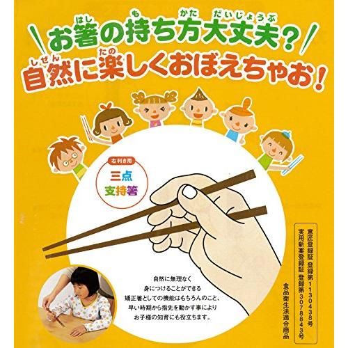 Ishida Children's Corrective Chopsticks, Three-Point Support Chopsticks, Right-handed, 16.5cm