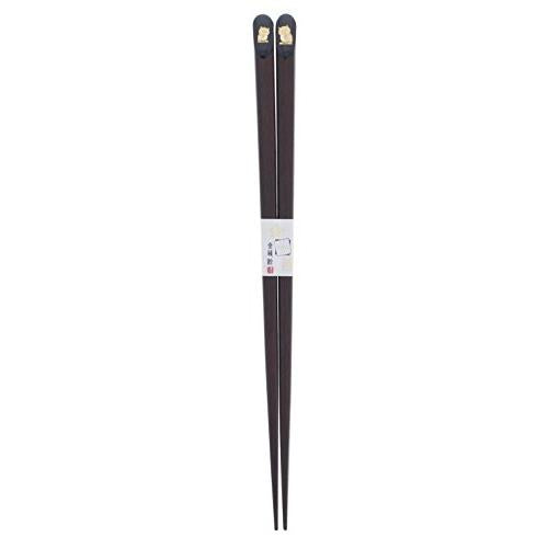 Ishida Japanese Chopsticks Kinza Owl Wooden (Natural Wood) Lacquer Tip Corner 23cm