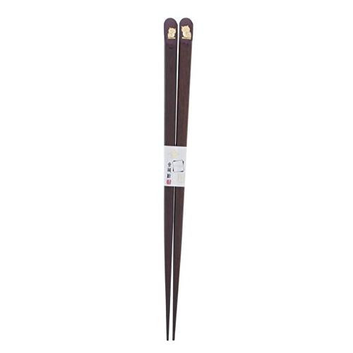 Ishida Japanese Chopsticks Kinza Owl Wooden (Natural Wood) Lacquer Tip Corner 20.5cm