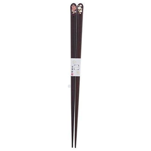 Chopsticks Kinza red and white plum wooden (natural wood) lacquer tip 20.5cm