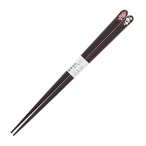 Chopsticks Kinza red and white plum wooden (natural wood) lacquer tip 20.5cm