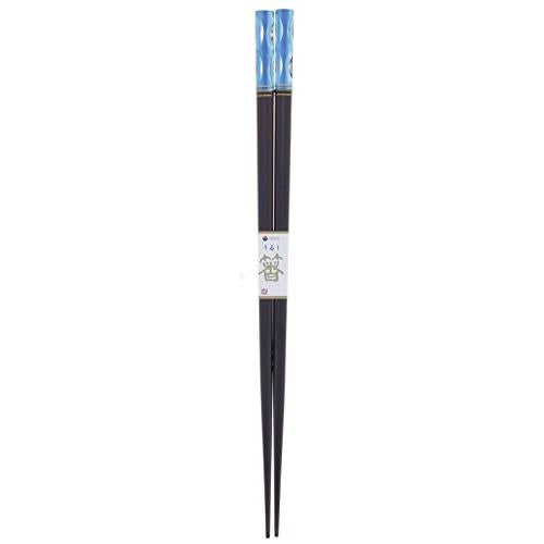 Ishida Japanese Chopsticks Aclear Kiriko Wooden (Natural Wood) Lacquer Painted Blue 23.5cm