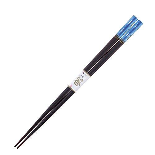 Ishida Japanese Chopsticks Aclear Kiriko Wooden (Natural Wood) Lacquer Painted Blue 23.5cm