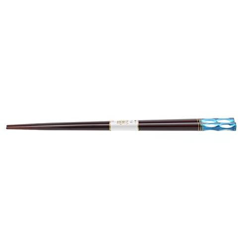 Ishida Japanese Chopsticks Aclear Kiriko Wooden (Natural Wood) Lacquer Painted Blue 23.5cm