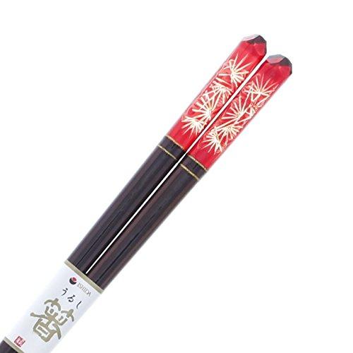 Ishida Japanese Chopsticks Acrylic Lacquer Kiriko Matsuba Wooden (Natural Wood) Red 21.5cm