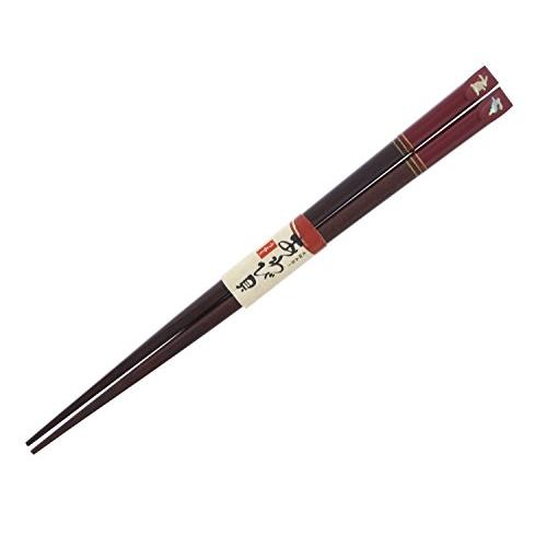 Ishida Japanese Chopsticks Shellwork Abalone Color Rabbit Wooden (Natural Wood) Lacquer Painted 20.5cm Vermilion 11172-0