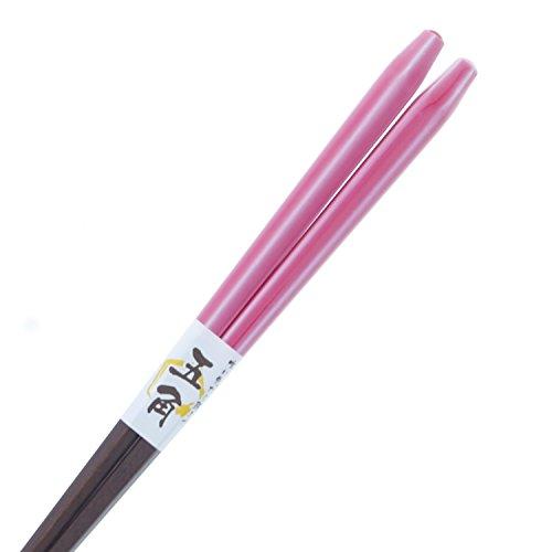 Ishida Japanese Chopsticks Pentagonal Frappe Wooden (Natural Wood) Pink 23cm