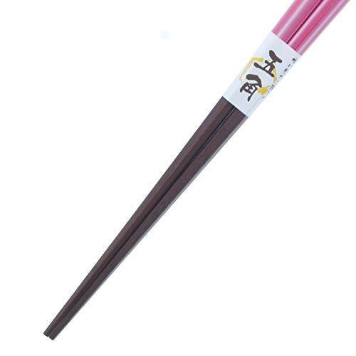 Ishida Japanese Chopsticks Pentagonal Frappe Wooden (Natural Wood) Pink 23cm