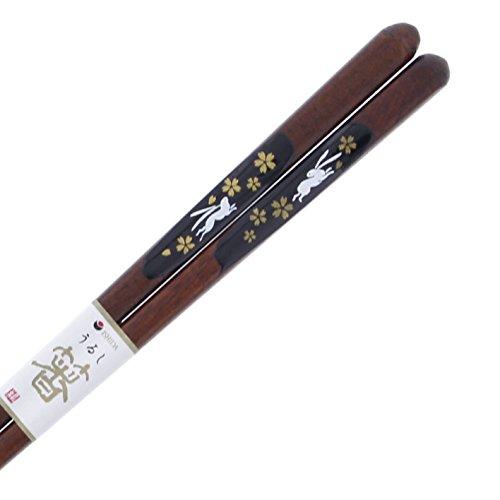 Chopsticks lacquer stylish rabbit wooden (natural wood) tip 23cm