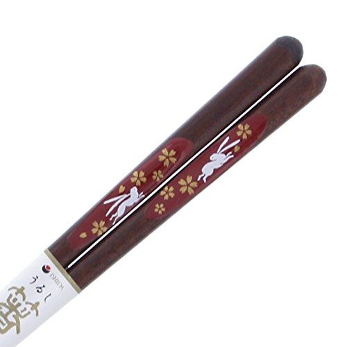 Chopsticks lacquer stylish rabbit wooden (natural wood) tip 20.5cm