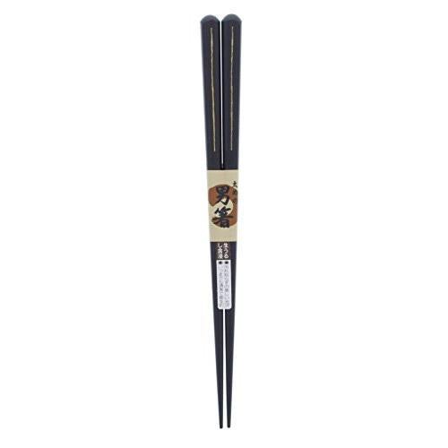 Ishida Japanese Chopsticks for Men Thick Black Sen Ichihan Ebony Lacquer Painted 23.5cm