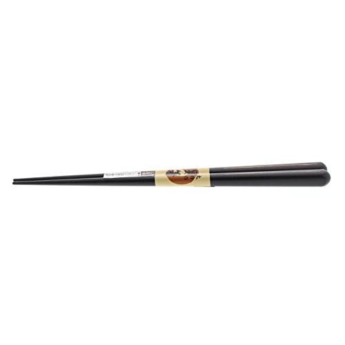 Ishida Japanese Chopsticks for Men Thick Black Sen Ichihan Ebony Lacquer Painted 23.5cm