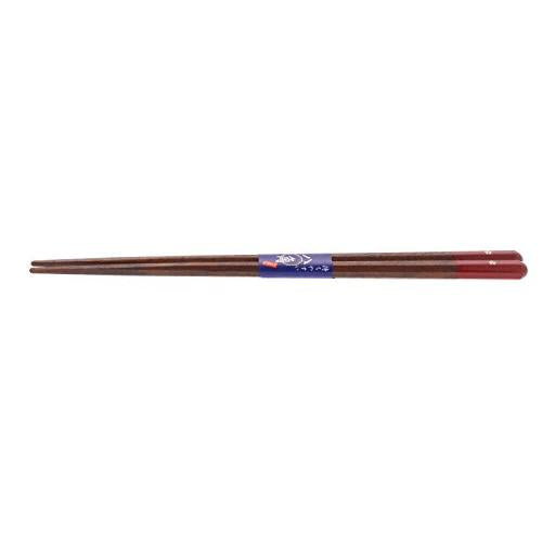 Ishida Japanese Chopsticks Octagonal Cherry Blossom Wooden (Natural Wood) Lacquer Tip Corner 20.5cm Vermilion