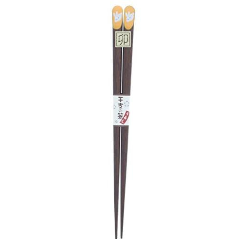 Chopsticks Zodiac Rabbit (Rabbit) Lacquer Painted Wooden (Natural Wood) 18cm