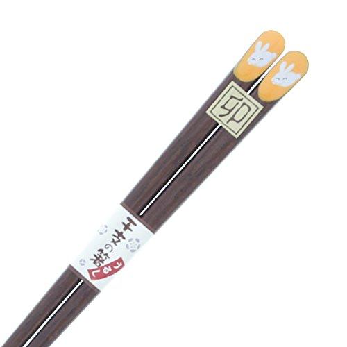 Chopsticks Zodiac Rabbit (Rabbit) Lacquer Painted Wooden (Natural Wood) 18cm