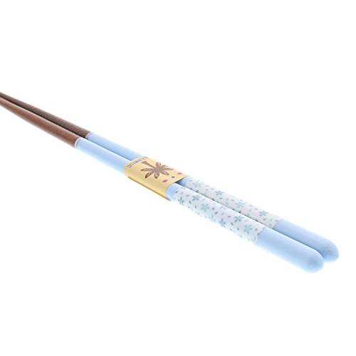 Chopsticks Dishwasher Safe Pastel Flower (Floral Pattern) Wooden (Natural Wood) Acrylic Blue 18cm