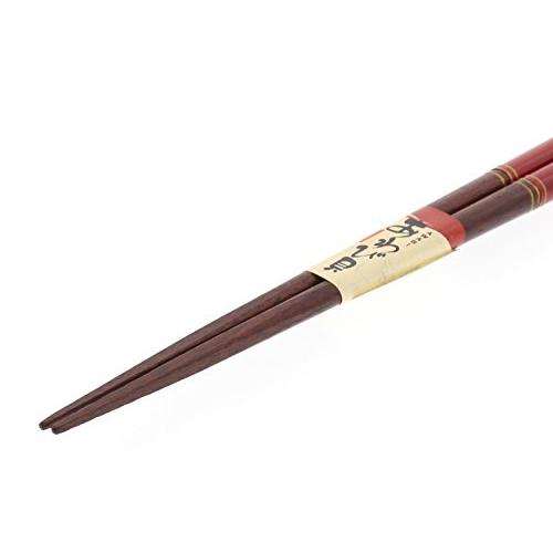 Ishida Japanese Chopsticks Shellwork Abalone Aya Rabbit Wooden (Natural Wood) Lacquered Red 16.5cm