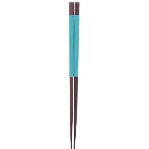 Ishida Japanese Chopsticks Silicone Lacquer Painted Wooden (Natural Wood) Blue 23cm