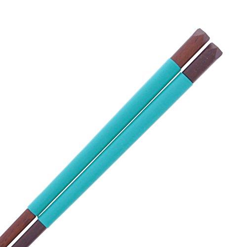 Ishida Japanese Chopsticks Silicone Lacquer Painted Wooden (Natural Wood) Blue 23cm