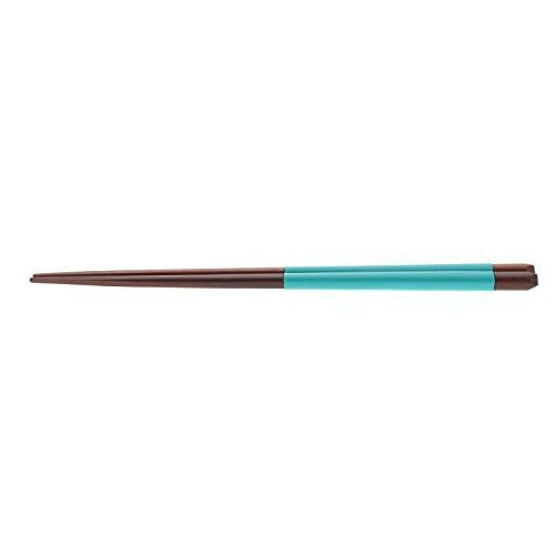 Ishida Japanese Chopsticks Silicone Lacquer Painted Wooden (Natural Wood) Blue 23cm