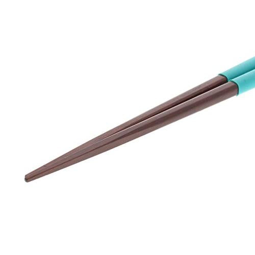 Ishida Japanese Chopsticks Silicone Lacquer Painted Wooden (Natural Wood) Blue 23cm