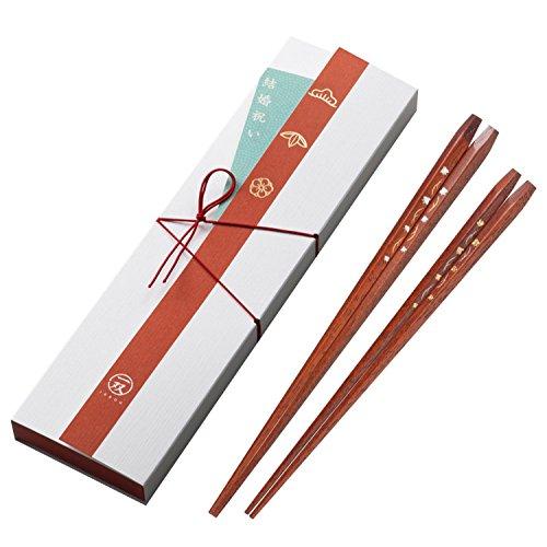 Issou Japanese-made chopsticks couple plover pair natural wood lacquer silver 23cm gold 21cm