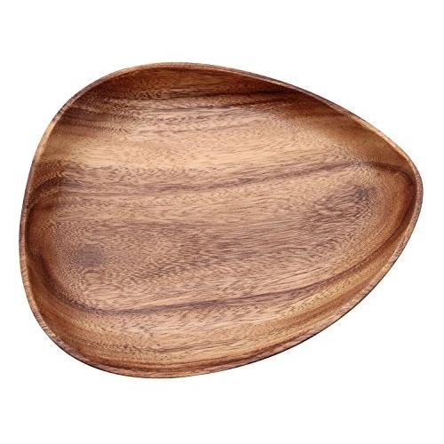 Fuji Boeki Bowl, Egg Shape, Width 24.8Cm, Brown Acacia Natural Wood, Unbreakable, Lightweight, Wooden Tableware 94483