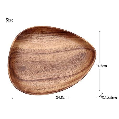 Fuji Boeki Bowl, Egg Shape, Width 24.8Cm, Brown Acacia Natural Wood, Unbreakable, Lightweight, Wooden Tableware 94483