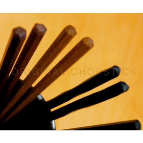 Kawai "Chopsticks" Made in Japan Striped Ebony Lacquer Finish Seven Squares 21cm 38261