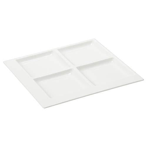 Narumi Plate Styles White 23Cm Square Divider Plate Microwave Warmable 50131-5729