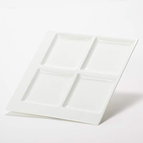 Narumi Plate Styles White 23Cm Square Divider Plate Microwave Warmable 50131-5729