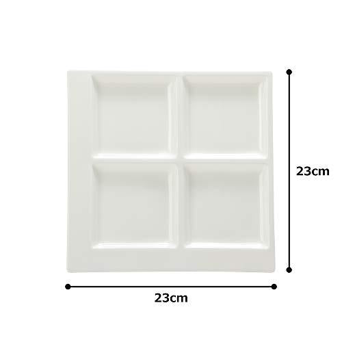 Narumi Plate Styles White 23Cm Square Divider Plate Microwave Warmable 50131-5729