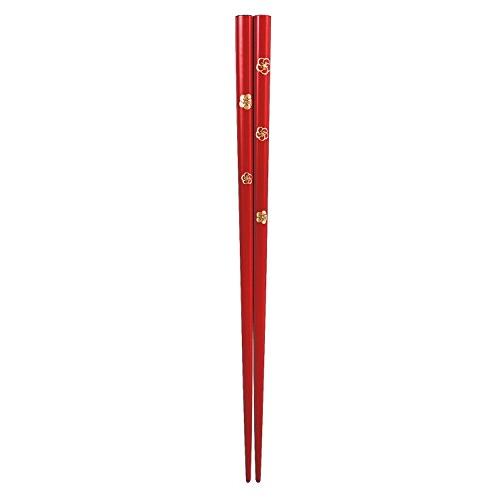 Issou Japanese-made chopsticks, lacquer (Wajima lacquer), plum flower pattern (Umekamon) 21.5cm