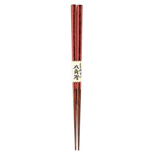 Kawai "Japanese Pattern Chopsticks" Octagonal Ugetsu Red 21cm 105482