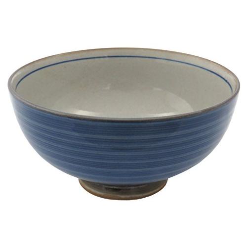 Hasami Ware Tenryu Pottery Sendan Gosumaki Rice Bowl Pair (Red And Blue)