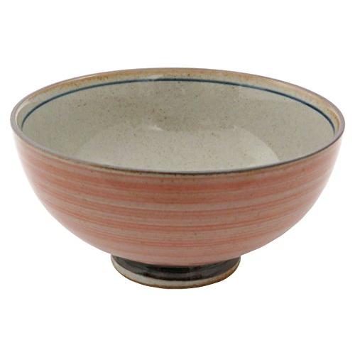 Hasami Ware Tenryu Pottery Sendan Gosumaki Rice Bowl Pair (Red And Blue)