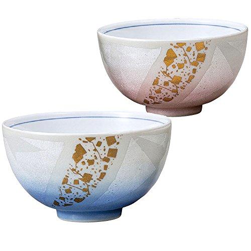 Japanese Tableware Kutani Ware Married Couple Bowl Silver Color Gold Chirashi Ak5-0514