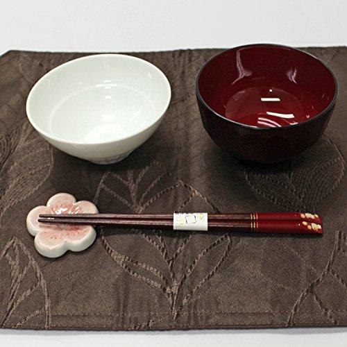 Ishida Japanese Chopsticks Kinza Lucky Cat Lacquer Painted Wooden (Natural Wood) Red 21cm 10190