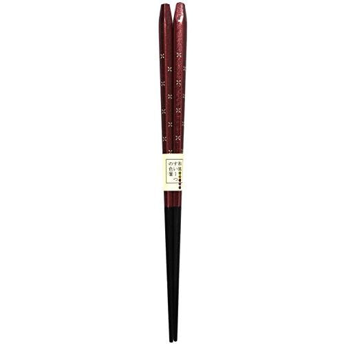 Ishida Made in Japan Chopsticks Japanese Style Sweets Red Bean Color Pentagonal Wooden (Natural Wood) Red 23cm