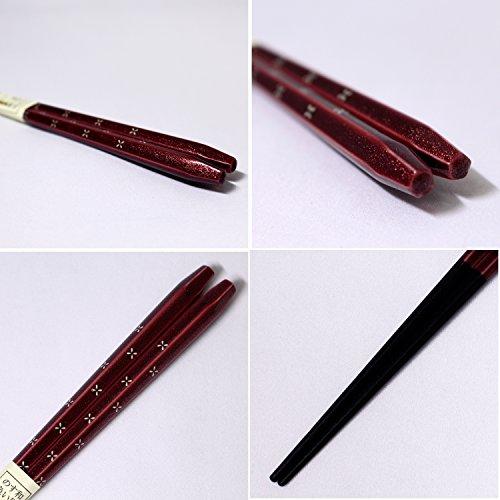 Ishida Made in Japan Chopsticks Japanese Style Sweets Red Bean Color Pentagonal Wooden (Natural Wood) Red 23cm