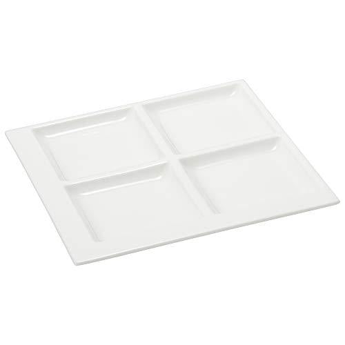 Narumi Plate Styles White 18Cm Square Divider Plate Microwave Warmable 50131-5659