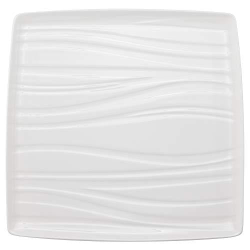 Narumi Plate Styles White 26Cm Square Relief Made In Japan 50786-3526