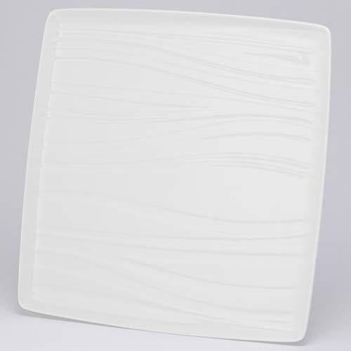 Narumi Plate Styles White 26Cm Square Relief Made In Japan 50786-3526